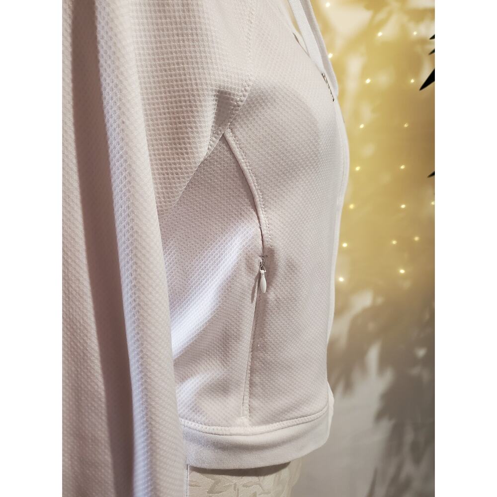 Athleta Swerve Hooded Zip Up Cropped Athletic Jacket Womens Size XS White Active - Picture 7 of 13